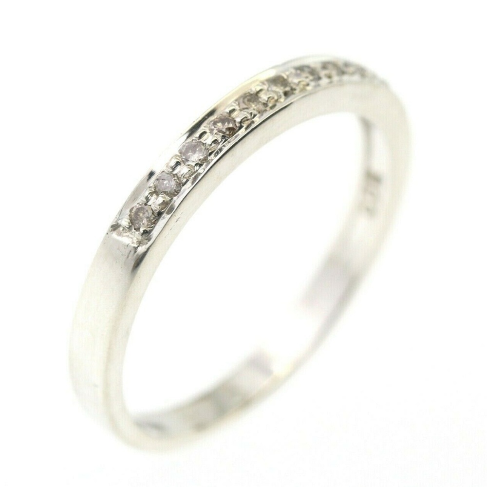 0.18 Ct Diamond 925 silver Stackable Band sz 7